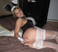 Sexy Rubia Con Liguero Blanco (7)